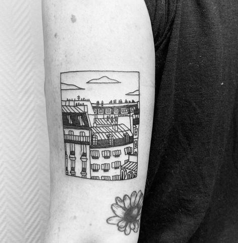 Paris Tattoo Ideas, Paris Tattoos, Ship Tattoo Sleeves, France Tattoo, Madrid Tattoo, Paris Sunset, Tattoo 2024, Paris Tattoo, Stockholm City