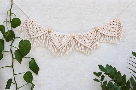 Custom Macrame Garland Banner Decor for Boho Home Garland for Mantel Bunting Banner Macrame for Bedroom Macrame Wall Hanging Beaded Garland - Etsy Bedroom Macrame Wall Hanging, Bedroom Macrame, Macrame Garland, Banner Decor, Bunting Banner, Beaded Garland, Boho Home, Macrame Wall, Macrame Wall Hanging