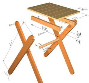 Folding table plans - forget buying that table we keep seeing around, here are plans for a perfect alternative. Folding Table Diy, Diy Study Table, Folding Tray Table, Craft Table Diy, Diy Holz, Folding Furniture, Woodworking Projects That Sell, Camping Table, Table Plans