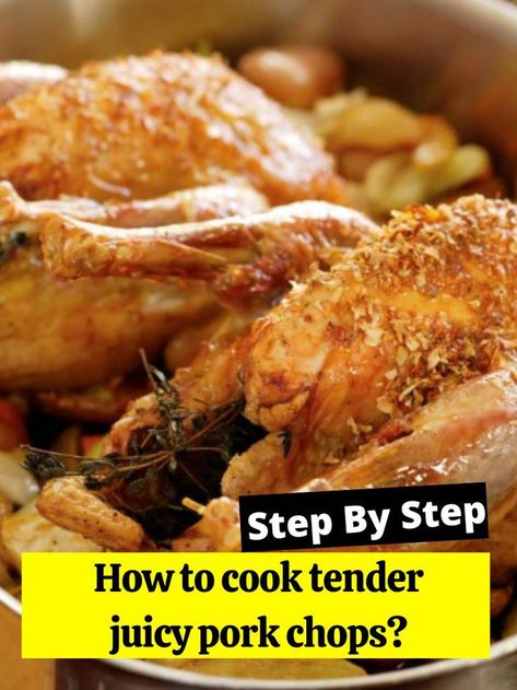 How to cook tender juicy pork chops? Pork Chop Cooking Time Chart, Tender Juicy Pork Chops, Cook Pork Chops, Center Cut Pork Chops, Raw Pork, Carnivore Recipes, Tender Pork Chops, Pork Chop Recipes Baked, Pork Chop Dinner