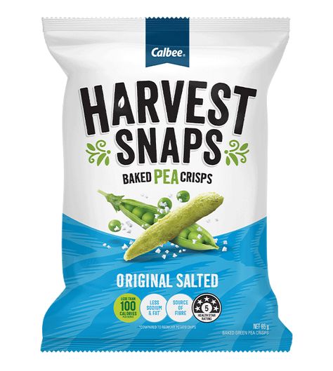 Harvest Snaps, Baked Potato Chips, Vegan Cookbook, Low Calorie Snacks, Flavor Enhancers, Snap Peas, Snack Chips, 100 Calories, Food Packaging Design