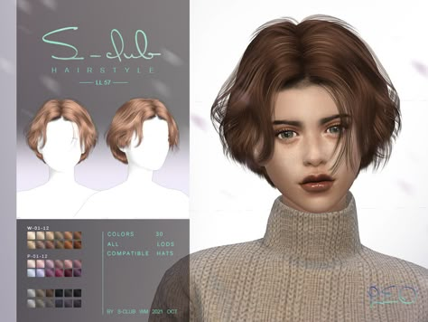 Sims 4 Curly Hair, Mods Sims 4, Die Sims 4, Mod Hair, Pelo Sims, Sims 4 Characters, Sims Four, Sims4 Clothes, Sims Hair