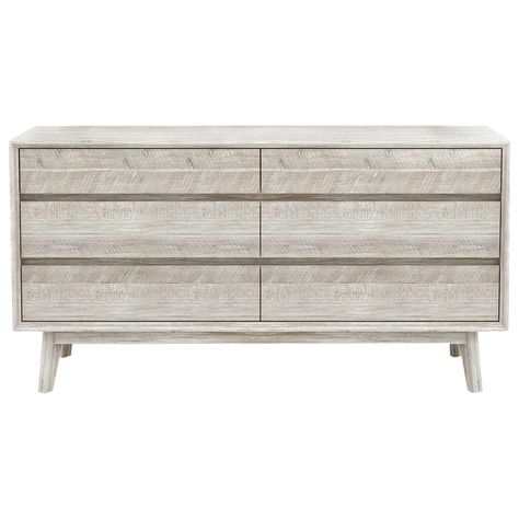 37B Gia 6 Drawer Dresser in Distressed Grey | Nebraska Furniture Mart Acacia Furniture, Bedside Dresser, Grey Dresser, Bedroom Ambiance, Beautiful Dresser, 7 Drawer Dresser, 6 Drawer Dresser, Dressers And Chests, Grey Wash