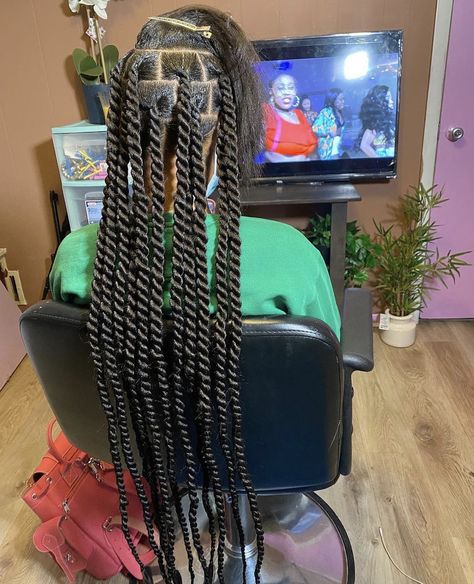 Big Twist Braids Hairstyles Long, Big Part Passion Twist, Large Knotless Twist Braids, Twist Braids Hairstyles Large, Jumbo Bohemian Twist, Large Rope Twist, Island Twist Large, Big Passion Twists, Large Twist Braids Black Women