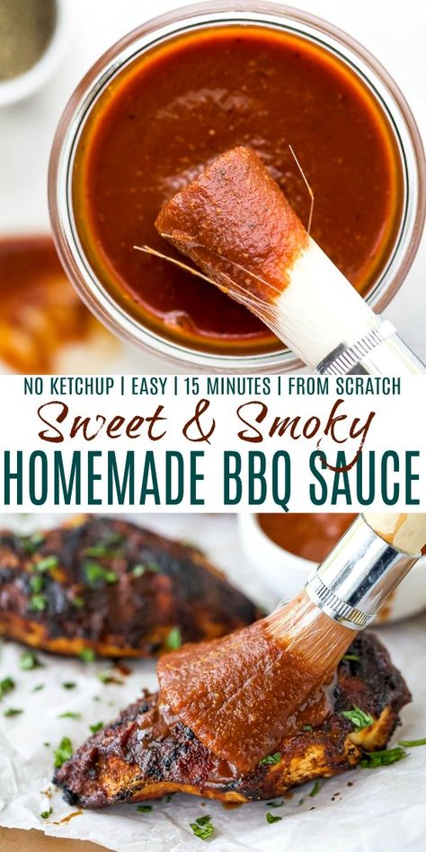 Homemade Barbecue Sauce Without Ketchup, Smoked Bbq Sauce Recipe, Homemade Bbq Sauce Without Ketchup, Bbq Sauce With Applesauce, Barbq Sauce Recipe, Hickory Smoked Bbq Sauce, Homemade Bbq Sauce For Pulled Pork, Smoky Bbq Sauce Recipe, Savory Bbq Sauce Recipe