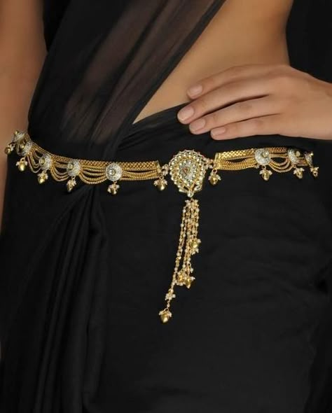 Saree With Belt, Waist Jewelry, Gold Belt, Belly Chain, Waist Chain, I Love Jewelry, Traditional Jewelry, Indian Jewellery, Indian Bridal