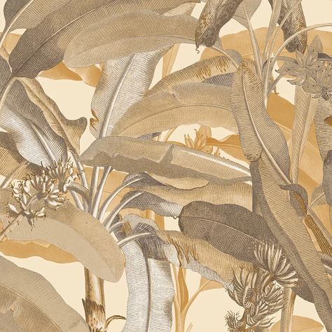 Beach House Wallpaper, Sepia Wall Art, Island Beach House, Living Room Murals, Banana Leaf Wallpaper, Wallpaper For Sale, Leaves Wallpaper, Vinyl Rolls, Tropical Wallpaper