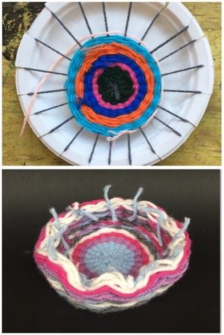 MeghCallie's Art Blog: Paper Plate Weaving-Make a Yarn Bowl! Paper Plate Weaving, Plate Weaving, 1st Grade Art, Basket Weaving Diy, Yarn Basket, Art Content, Montessori Practical Life, Art Weaving, Maker Space