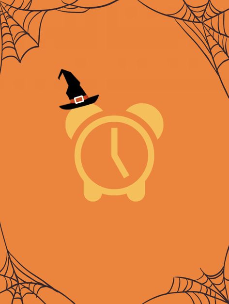 Halloween themed backround and app icon, Clock Halloween Phone Screen, Fall Phone Aesthetic, Halloween Phone Theme, Phone Aesthetic Ideas, Halloween Ios, Icon Clock, Halloween App Icons, Fall Homescreen, Halloween Clock