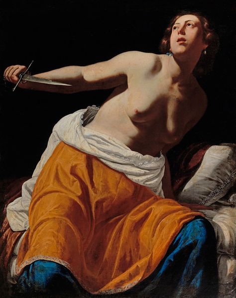 Artemisia Gentileschi, Lucretia. Courtesy of Dorotheum. Artemisia Gentileschi, Yellow Dress, Yellow