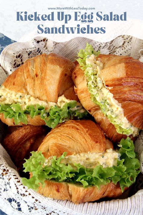 Egg Salad Croissant Sandwich, Crossiant Sandwich, Sandwiches Party Tray, Classic Egg Salad Recipe, Pizza Sandwich Recipe, Homemade Sloppy Joe Recipe, Egg Salad Sandwich Recipe, Best Egg Salad Recipe, Egg Salad Sandwich