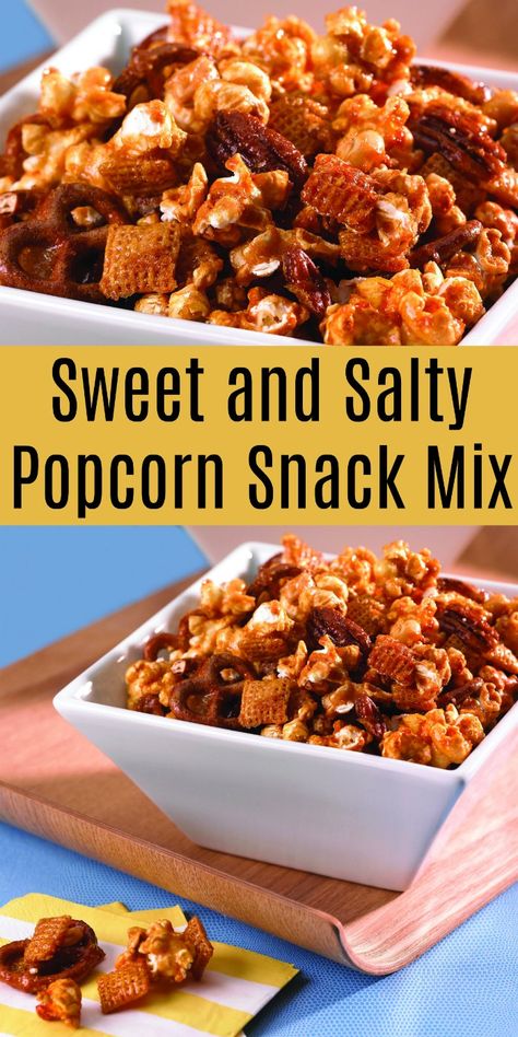 Popcorn Mix Sweet And Salty, Sweet And Salty Popcorn, Movie Inspiration, Simple Snacks, Salty Popcorn, Sweet Popcorn, Cereal Snacks, Popcorn Snacks, Easy Appetizers