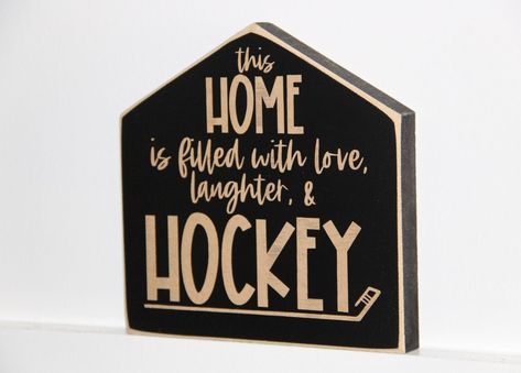 Hockey Mom GiftHockey Christmas GiftHockey Room DecorHockey | Etsy Hockey Front Door Signs, Hockey Signs For Games, Hockey Themed Room, Hockey Wood Signs, Hockey Fan Signs, Lacrosse Room Decor, Hockey Name Signs, Hockey Room Decor, Hockey Valentines