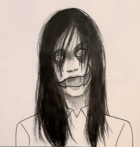 Maia Empyrean 2022 Kuchisake Onna Art, Kuchisake Onna, Japanese Yokai, Japanese Horror, Mythical Creature, Urban Legends, Surreal Art, Mythical Creatures, Surrealism