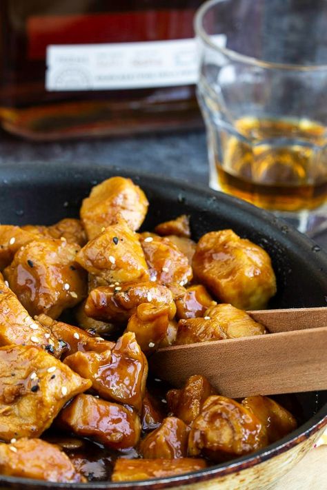 They will melt in your mouth. Chicken Thigh Chunks Recipes, Chicken Thigh Bites, Chicken Chunks Recipe, Brown Sugar Sauce, Goose Recipes, Cajun Dishes, Bourbon Chicken, Chicken Chunks, Cajun Chicken