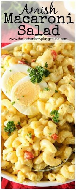 Amish Macaroni Salad ~ An old-timey classic favorite! Simply perfect for potlucks, backyard barbecues, and pretty much any everyday meal.  www.thekitchenismyplayground.com Amish Pasta Salad, Amish Pasta, Amish Macaroni Salad, Avocado Recipes Easy, Macaroni Salads, Mac Salad, Macaroni Recipes, Macaroni Salad Recipe, Creamy Dressing