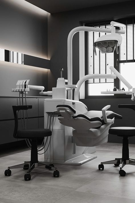 DENTAL CLINIC INTERIOR DESIGN on Behance Grey Dental Office Design, Grey Dental Clinic, Stomatology Design Interior, Dental Clinic Interior Design Modern, Modern Dental Office Design, Dental Office Interior Design, Dental Clinic Interior Design, Dental Clinic Design, Dental Clinic Interior