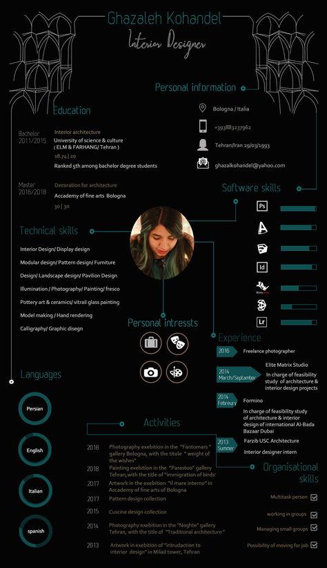 Cv Of Interior Designer, Interior Design Cv Ideas, Cv For Interior Designer, Architecture Cv Design Creative Cv, Resume For Interior Designer, Cv Interior Design, Cv Fashion Designer, Architectural Cv, Interior Designer Resume