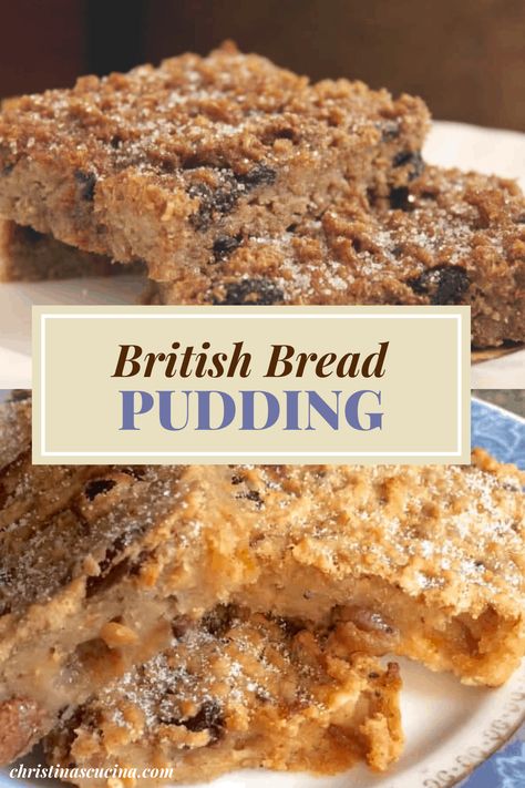 British Bread Pudding is different from Bread and Butter Pudding, which is also a British creation. Read on to learn about what sets them apart. #breadpudding #breadandbutter #pudding #british #recipe British Bread Pudding Recipe, British Bread Pudding, School Puddings British, English Bread Pudding Recipe, English Bread Pudding, School Puddings, British Bread, Old School Puddings, English Baking