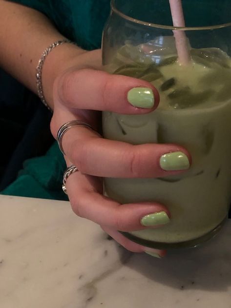 Matcha Nails, Green Matcha, Grunge Nails, Almond Acrylic Nails, Nail Envy, Shellac Nails, Nails 2024, Chic Nails, Green Nails