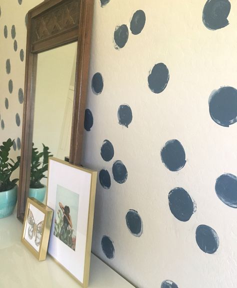 How To Paint Dots On Wall, Painting Dots On Walls, Dot Decals On Wall, Paint Polka Dots On Wall, Painted Dots On Wall, Painted Polka Dot Wall, Hand Painted Polka Dot Wall, Painting Polka Dots On Wall, Polka Dot Bathroom Wall