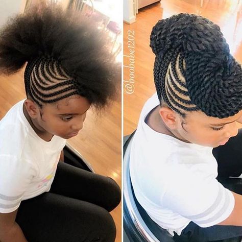 Before and after 😍🔥 Braided Mohawk Black Hair, Cornrows Updo, Mohawk Hairstyles For Women, Braided Mohawk, Braided Mohawk Hairstyles, Twisted Hair, Mohawk Braid, Hairstyles Natural, African Hair Braiding Styles