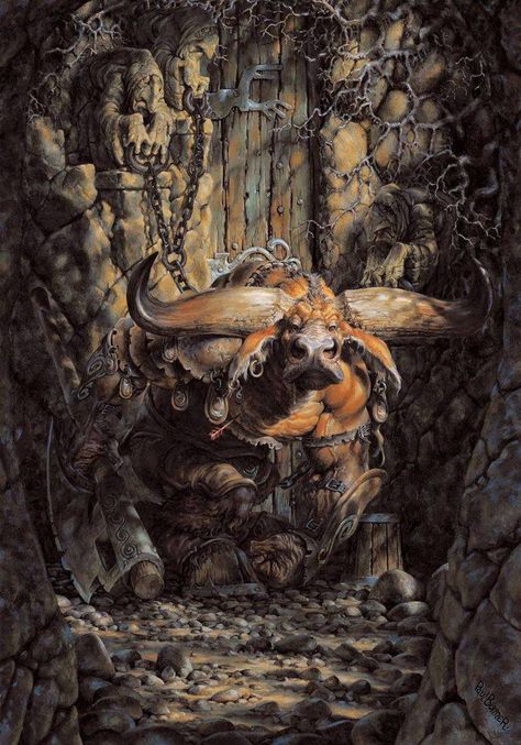 Paul Bonner - minotaur Paul Bonner, Fantasy Paintings, Fantasy Artist, High Fantasy, Arte Fantasy, Fantasy Warrior, Fantasy Rpg, Creature Concept, Fantasy Inspiration