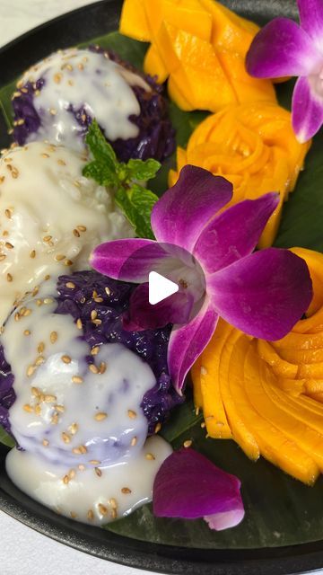 TIFFANY | RECIPES 🥢 | UBE MANGO STICKY RICE 🥭💜

What do you say when you see your crush? UBE 😍. Take advantage of mango season and make my recipe for Ube Mango... | Instagram Coconut Milk Sauce, Ube Jam, Pandan Leaves, Mango Sticky Rice, Thai Restaurant, Sticky Rice, Recipe Ingredients, Mint Leaves, Your Crush