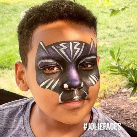 Black Panther Face Paint, Panther Face Paint, Black Panther Face, Panther Face, Face Painting For Boys, Face Paintings, Boy Face, Facepaint, Black Panther