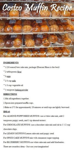 COSTCO MUFFIN RECIPE!!! Thank you to whoever first posted this - this tastes exactly like the muffins!!  For Carpinteria week Costco Muffin Recipe, Costco Muffins, Muffin Tin Recipes, Muffin Recipe, Monkey Bread, Köstliche Desserts, Tortilla Chips, Muffin Recipes, Restaurant Recipes