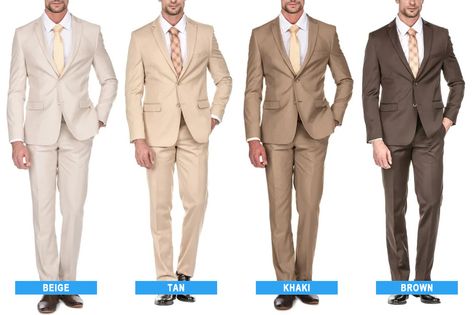 Beige isn’t a color that typically inspires much enthusiasm. Don’t let your eyes glaze over with boredom when you hear about beige, though! Instead, you should be getting amped up to run out and buy a beige suit. Beige is a versatile color choice, and it can level-up your suit game. Read on to discover […] The post Beige Suit Color Combinations with Shirt and Tie appeared first on Suits Expert. Beige And Brown Groomsmen Suits, Cream And Tan Groomsmen, Men’s Tan Suit Outfit, Beige Men Suit Outfit, Mens Tan Suit Combinations, Mens Tan Suits For Wedding, Tan Men’s Suit Wedding, Dark Tan Mens Suit Wedding, Men’s Khaki Suit