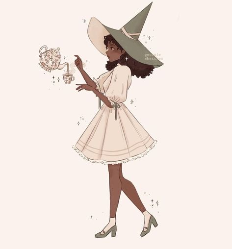 Art Costume Ideas, Fantasy Aesthetic Art, Witch Drawings, Cottagecore Witch, Witch Drawing, Witch Characters, Prompt List, Witch Girl, Witch Design