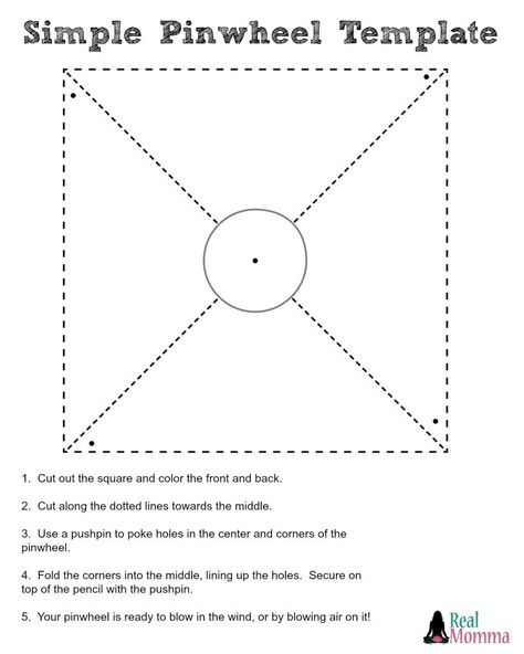 Simple Pinwheel Template Windmill Template Free Printable, Pinwheel Template Free Printable, Pinwheel Printable, Windmill Template, Pinwheel Template, Windmill Craft, Breathing Activities, Pinwheel Craft, Diy Pinwheel