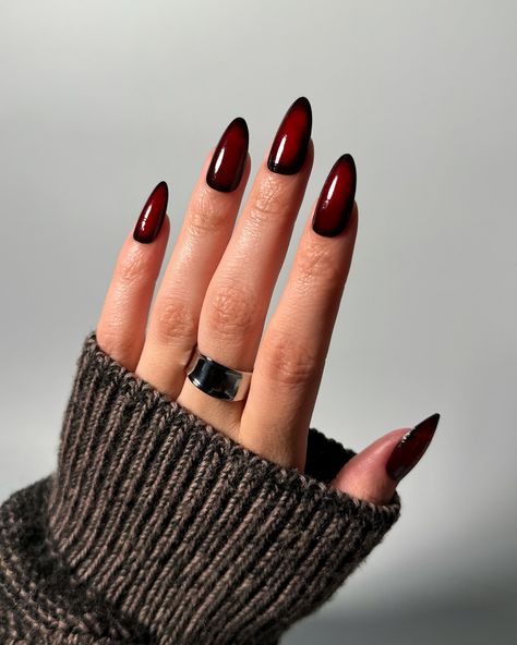 Red Aura Nails, Vampy Nails, Red Aura, Aura Nails, Dark Red Nails, Red Aesthetic, Nail Artist, Trendy Nails, Red Nails