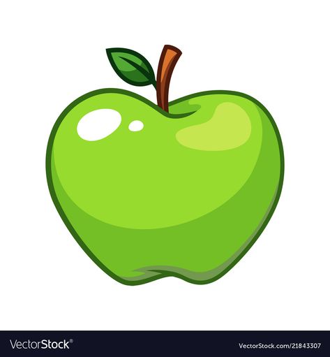 Cartoon Apple Drawing, Green Apple Drawing, Cute Apple Drawing, Green Apple Illustration, Minion School, Apple Cartoon, Apple Clipart, Cartoon Apple, Fruits Vector