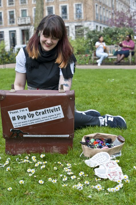 I'm a #popupcraftivist - Look out for me at festivals, events, parks, cafes... and come and join in for a craftivism session or just a chat Charity Crafts, Needle Felt Art, Dig For Victory, Love Quilt, Professional Background, Recreation Therapy, Southeast London, South East England, Make Do And Mend