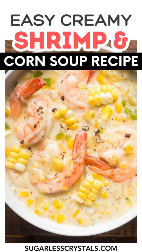 Indulge in the comforting flavors of Southern shrimp and corn soup, featuring a creamy broth infused with garlic and sweet corn. This easy shrimp and corn soup recipe is perfect for any occasion, offering a delicious balance of savory and sweet with tender shrimp and fresh veggies. Whether you’re looking for a healthy shrimp and corn soup, a satisfying lunch, or a simple appetizer, this soup is a must-try. Ideal for those who enjoy Louisiana shrimp and corn soup and healthy dinner options. Shrimp And Corn Soup, Louisiana Shrimp, Shrimp And Corn, Corn Soup Recipes, Simple Appetizer, Creamy Shrimp, Healthy Dinner Options, Shrimp Soup, Healthy Shrimp