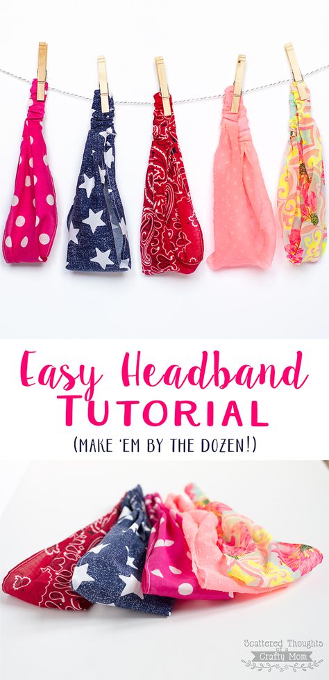 Skirt Diy, Headband Tutorial, Crafty Moms, Fabric Headbands, Elastic Headband, Diy Headband, Sewing Projects For Beginners, Elastic Headbands, Diy Couture