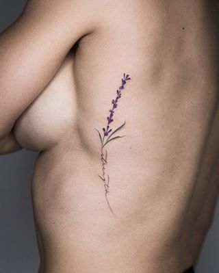 Strength Flower Tattoo, Wildflower Tattoo Ideas, Strength Flower, Wildflower Tattoos, Lilac Tattoo, Violet Tattoo, Grace Tattoos, Bestie Tattoo, Lavender Tattoo