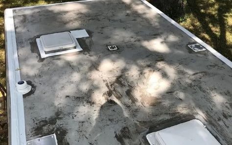 Repairing Or Replacing Your RV or Camper’s Roof: Complete Guide Rv Slide Out Repair, Rv Roof Sealing, Camper Projects, Rv Roof Repair, Camper Repair, Roof Sealant, Types Of Roofing Materials, Camper Reno, Roof Restoration