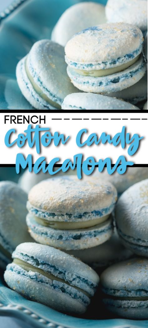 Non Perishable Desserts, Cotton Candy Macarons, Cotton Candy Dessert, Cookies Macaroons, Ganache Macaron, Macaron Pistache, French Macaroon Recipes, Kue Macaroon, Macarons Macaroons