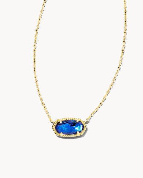 Meet our #1 best seller, the Elisa Pendant Necklace. Loved by celebs and trendsetters alike, this one-of-a-kind icon is so popular that one sells every minute! Featuring a Navy Abalone-inlaid iteration of our most signature shape, the Elisa is designed to dress up, dress down – or however you please.,Metal14k Yellow Gold Over BrassMaterialNavy AbaloneSize0.38L x 0.66W, 15 chain with 2 extenderClosureLobster claspMaterial Highlight: Abalone ShellAbalone Shell is the artful inner shell of a mollus Elisa Gold Pendant Necklace, Elisa Necklace, Elisa Pendant Necklace, Kendra Scott Necklace Elisa, Short Pendant Necklace, Kendra Scott Elisa, Preppy Jewelry, Kendra Scott Necklace, Kendra Scott Jewelry