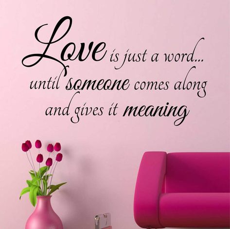 Love is a Word Quote | Romantic Decal | Vinyl Wall Lettering Love Is Just A Word, Farmhouse Wall Decals, Romantic Farmhouse, Make Me Happy Quotes, Christian Wall Decals, Anniversary Gift For Couples, Vinyl Wall Lettering, Wall Lettering, Vinyl Wall Quotes