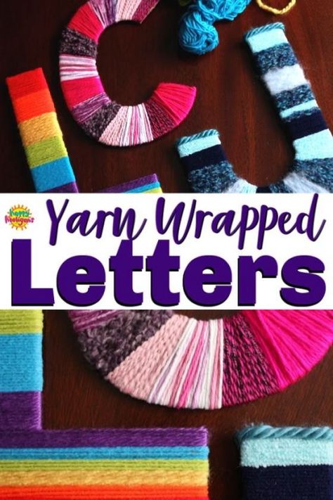 These yarn wrapped initials are fun for tweens and teens to make to display in their room or to give as a gift for a friend. #HappyHooligans #TweenCrafts #YarnCrafts, #LetterCrafts #KidsCrafts101 #KidsCrafts CraftsForKids #KidsActivities #Daycare Second Grade Arts And Crafts, Summer Crafts For Kids For Teens, Make And Take Crafts For Kids, Yarn Crafts For Kids Easy, Kid Crafts To Sell, Simple Yarn Crafts, Crafts For College Students, Crafts For Teen Boys, Fun Crafts For Teenagers