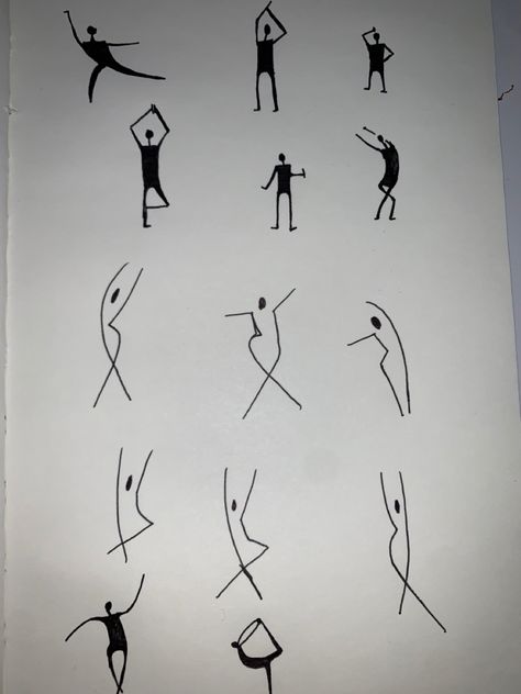 Abstract Body Drawing, Stick Person Tattoo, Dancing Person Tattoo, 2 People Tattoos, Stick Figure Tattoos, Handstand Tattoo, Little People Tattoo, Small Abstract Tattoo, Movement Tattoo