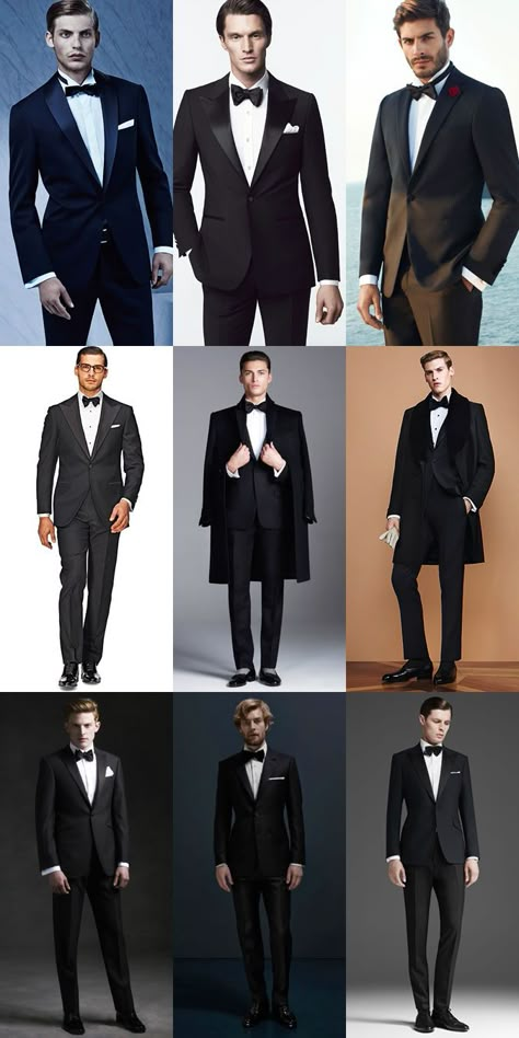 Mens Prom Outfit, Mens Prom, White Tuxedo Wedding, Black Tie Outfits, Black Tie Tuxedo, Prom For Guys, Mens Casual Suits, Black Tie Attire, Men's Tuxedo