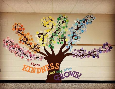 Our kindness tree bloomed! Also, I did my make up and a fancier bun than usual...had to document it since it’s a very rare occurrence.… | Instagram Heres To A Year Of Growth Bulletin Board, Kindness Tree Classroom, Grow Together Bulletin Board, The Giving Tree Bulletin Board, Kindness Tree Bulletin Board, Tree Bulletin Board Ideas, Learn Grow Blossom Bulletin Board, Kindness Tree, Fancy Buns