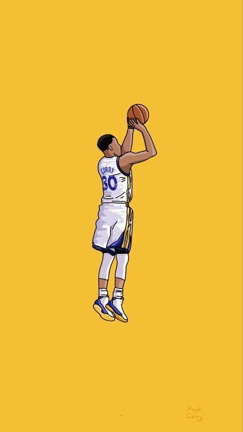 Basketball Live Wallpaper, Cool Basketball Wallpapers, Basketball Artwork, Stephen Curry Wallpaper, Basketball Drawings, Curry Wallpaper, Curry Basketball, Nba Basketball Art, Handy Wallpaper