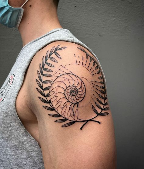 101 Best Nautilus Tattoo Ideas That Will Blow Your Mind! 15 Outsons Nautilus Tattoo Design, Nautilus Shell Tattoo, Nautilus Tattoo, Fairy Wing Tattoos, Beachy Tattoos, Shell Tattoo, Wing Tattoos, Sun Tattoo Designs, Shell Tattoos