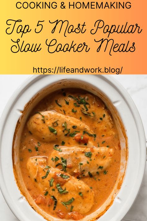 Cooking And Homemaking - Top 5 Most Popular Slow Cooker Meals Slow Cooker Seafood Recipes, Slow Cooker Kitchen, Crockpot Dessert, Crockpot Dessert Recipes, Crock Pot Ideas, Crock Pot Desserts, Creamy Potato Soup, Sous Vide Cooking, Pot Roast Recipes